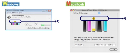 how to check ink levels on canon printer