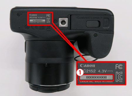 serial number on canon camera