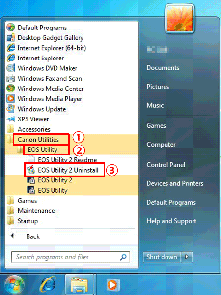 Eos Utility Does Not Work Properly Uninstalling Deleting And Re Installing Eos Utility Windows 7