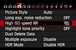 canon high iso speed nr