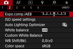 exposure compensation canon 5d mark iv