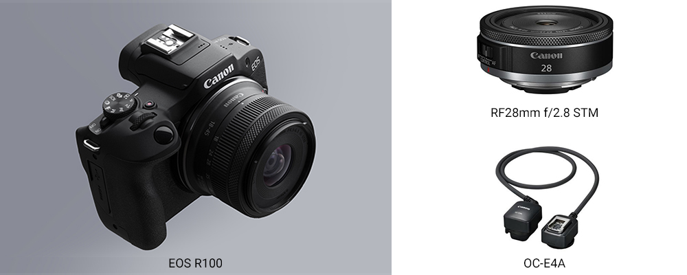 Canon EOS R100 APS-C Mirrorless Camera inc RF-S 18-45mm Lens - Black